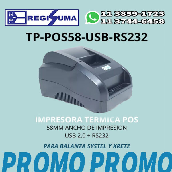 impresora comandera compaatible con kretz y systel serial